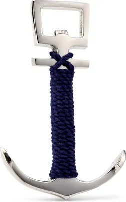 Produktbild von NKlaus 11 cm x7 cm Flaschenöffner Anker Messing silber blauem Tau maritimer Kapselheber 11792