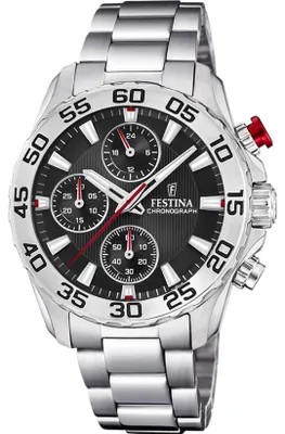 Produktbild von Festina Kinderuhr Analog Edelstahl 316L Silber - Quarz Chronograph - Mineralglas