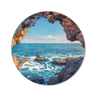 Produktbild von MuchoWow® Mauspad Mousepad Höhle - Meer - Felsen - Natur 30x30 cm - Mousepads - Maus Mat - Pad - Mausunterlage - Tischunterlage - Schreibtischmatten
