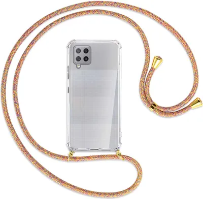 Produktbild von Handykette Backcover-Schutzhülle mit Band (Metall goldfarben) für Samsung Galaxy A42 5G - Rainbow