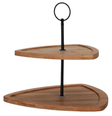 Produktbild von Excellent Houseware Etagere - 2-lagig - Bambus - 25 x 24 cm