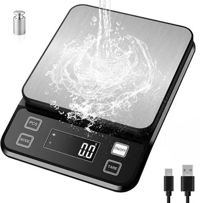 Image de Balance de cuisine professionnelle, très précise au 0,1 gramme/0,001 once près, grande balance alimentaire en acier inoxydable.
