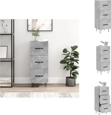 Immagine prodotto di vidaXL Credenza grigio cemento 34,5x34x90 cm in legno - Credenze