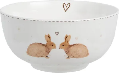 Produktbild von Clayre & Eef BSLCBO Suppenschüssel Weiß-Braun Ø 14 x 7 cm 500 ml