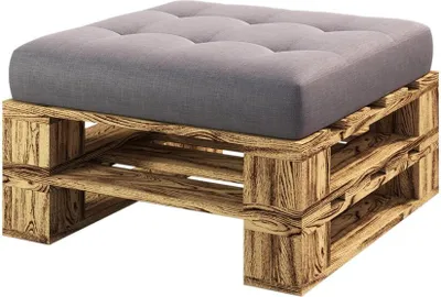 Produktbild von Lermowood Palettenmöbel Mp Hocker 80 x 60 x 30 cm Geflammt | Europaletten Indoor und Outdoor Lounge Gartenmöbel Holz Gartenmöbel Set Lounge Möbel Terrasse Balkon Loft Stil Paletten
