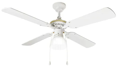 Immagine prodotto di Ventilatore da Soffitto con luce Perenz 7064 B Bianco - Ø 105 cm, 4 Pale, 3 Velocità, Motore AC 50W, Silenzioso, Attacco Lampadina E27