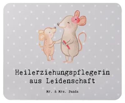 Produktbild von Mr. & Mrs. Panda Mouse Pad Heilerziehungspflegerin Leidenschaft - Grau Pastell - Geschenk, Mousepad, Lustig, Spruch, Ausbildung, laptop mauspad, mausteppich, pc