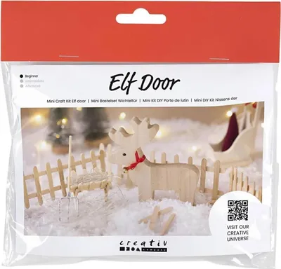 Immagine prodotto di Kit artigianale "Renna", accessori per la porta del Babbo Natale segreto con materiali e istruzioni