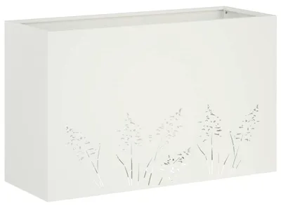 Obrázok produktu pre vidaXL Záhradný kvetináč, biela, 80 x 30 x 49 cm, z pozinkovanej ocele