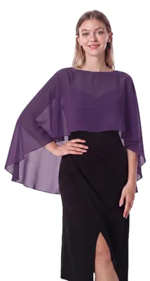 Productafbeelding van Chiffon capelets en shawls voor dames, geschikt voor avondkleding en bruiloften