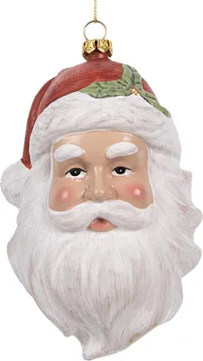 Obrázek produktu pro Clayre & Eef Vánoční visačka Father Christmas 15 cm bílá červená plastová