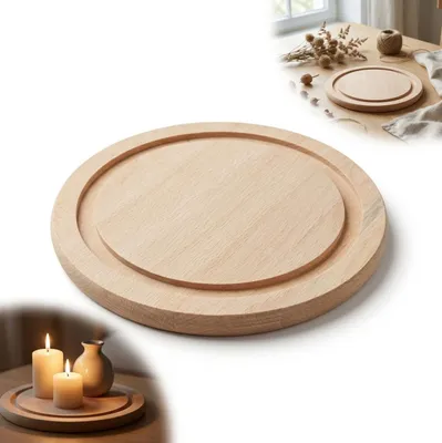Obrázok produktu pre Kruhová podstava z bukového dreva s okrajom, 18 cm, DIY dekupáž na dekoráciu