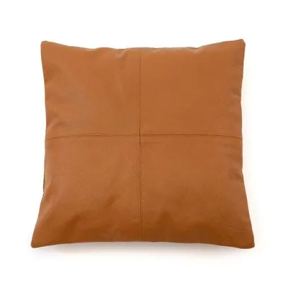 Image de Housse de coussin cuir camel 40x40x1cm