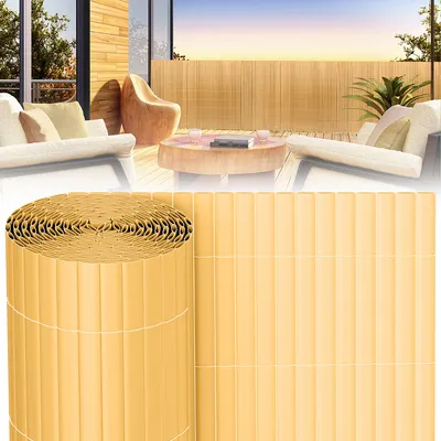 Immagine prodotto di Jayseuw schermo privacy in PVC recinzione balcone schermo privacy frangivento schermo privacy per recinzione balcone bambù 100 x 900 cm