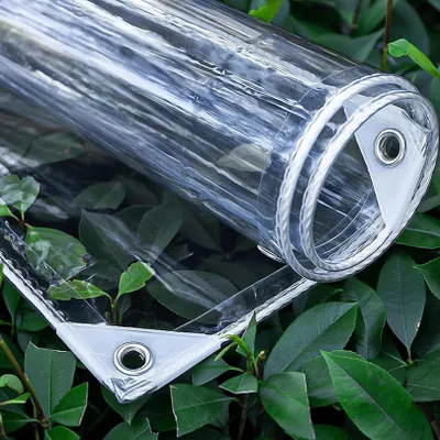 Transparente PVC-Plane 650 g/m², 1,5x3 m, winddicht, UV-beständig
