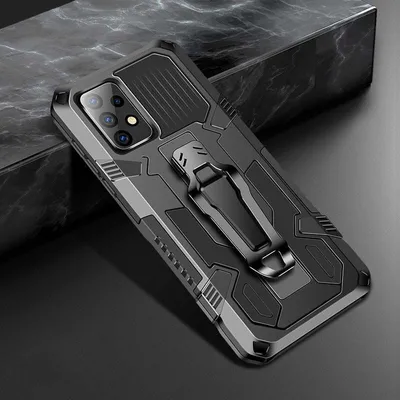 Produktbild von Mobigear Armor Stand  Samsung Galaxy A52 Hülle Hardcase Backcover Stoßfest mit Ständer - Schwarz