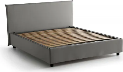 Immagine prodotto di Talamo Italia Letto Alla Francese Alvacus 155x215 cm Grigio, Sfoderabile Contenitore Italy