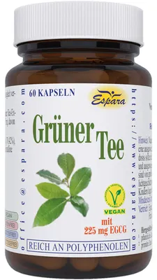 Produktbild von Espara Grüner Tee Kapseln mit 225 mg EGCG, 60 St. Kapseln