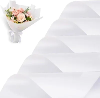 Produktbild von Weiße Blumen Folie, wasserdicht, 20 Blatt, Geschenkverpackung
