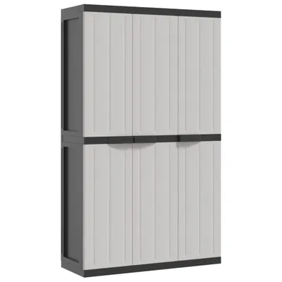 Zdjęcie produktu dla vidaXL Szafka ogrodowa szaro-czarna 97x37x165 cm PP