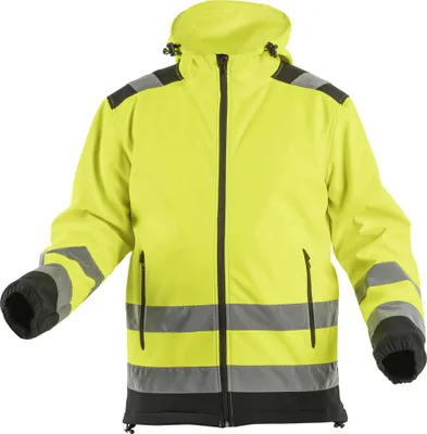 Produktbild von Högert Wasserdichte Softshell Warnschutzjacke "Argen" in Gelb S