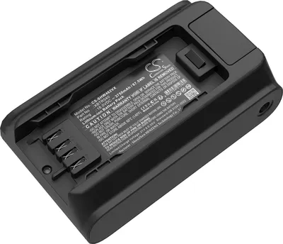 A black battery pack is shown from a top-down perspective, angled slightly.