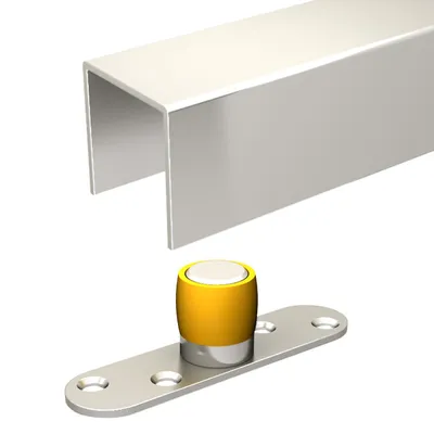 Produktbild von Führungsset U-Profil 30x30 mm L:195 cm und Bodenführung mit Rolle, für Schiebetorbeschlag SLID'UP 1700 bis 300 kg