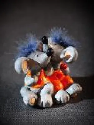 Produktbild von Keramikmausfiguren mit flauschigem Haar