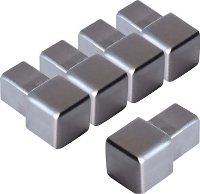 Produktbild von Dalsys 5x Endstück für Fliesenschiene 10mm Quadratprofil Edelstahl Gebürstet, Fliesenprofil
