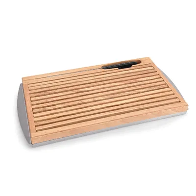 Immagine prodotto di Tagliere per pane con vassoio in acciaio inox, 47x25,5 cm