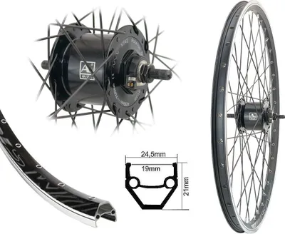 Produktbild von Bärwinkels 28 Zoll Vorderrad Nabendynamo Hohlkammerfelge 28" Felgenbremse schwarz 19-622