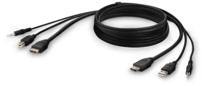 Produktbild von Belkin F1DN1CCBL, 3 m, USB, USB, HDMI, Schwarz, HDMI
