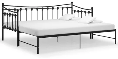 Produktbild von vidaXL Ausziehsofa Bettgestell Schwarz Metall 90x200 cm