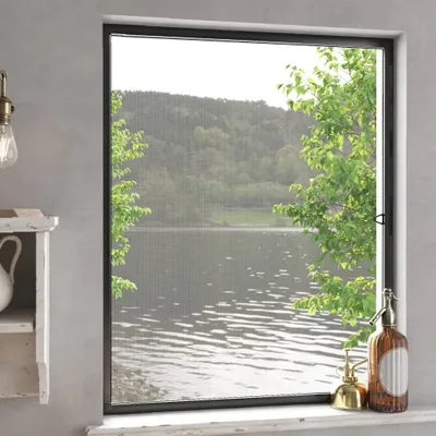 Zdjęcie produktu dla vidaXL Moskitiera do okien antracytowa 80x100 cm