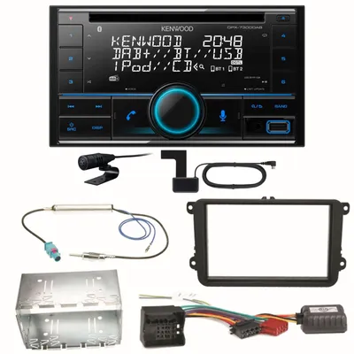 Produktbild von Kenwood DPX-7300DAB Bluetooth DAB Einbauset für Golf 5 6 Passat 3C CC B7 Touran