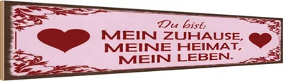 Produktbild von vianmo Holzschild 10x46 cm Bist mein Zuhause meine Heimat