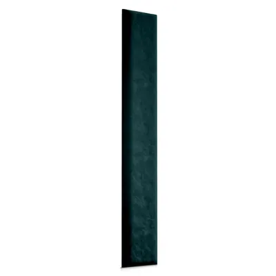 A single, vertical, upholstered wall panel in turquoise color against a white background.
