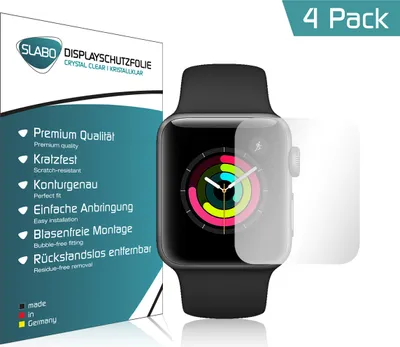 Produktbild von 4x Slabo Displayschutzfolie für Apple Watch Series 3 (38mm) KLAR "Crystal Clear"