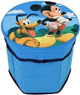 Produktbild von Micky Maus Box + Hocker Spielzeug-Aufbewahrung Kiste mit Deckel faltbar Mickey Mouse