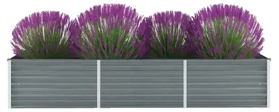 Zdjęcie produktu dla Pojemnik na rośliny do ogrodu, stal ocynkowana, wymiary 240 cm x 80 cm x 45 cm, odporny na korozję, solidna konstrukcja, idealny do uprawy warzyw i kwiatów