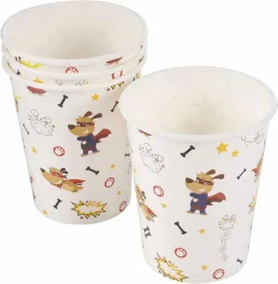 Image de Set de 6 gobelets en carton Super chien