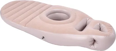 Obrázek produktu pro Polštář na celé tělo s otvorem pro břicho, pohodlný, lehký, nafukovací PVC polštář do bazénu pro podporu při spánku, šedý