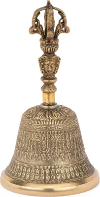 Produktbild von Glocke mit Dorje Griff 18cm Ritualgegenstand im Buddhismus Meditationsglocke