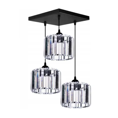 Produktbild von FKL DESIGN Home Deco Deckenlampe Deckenleuchte 3-flammig E27 Kristall Lampenshirm Lampe aus Serie (N490-AZ3)