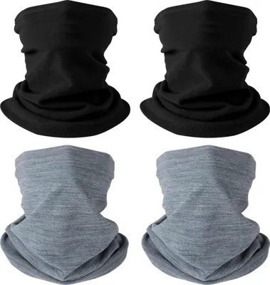 Produktbild von HEGCOIIE Pack of 4 Winter Loop Scarves for Men and Women, Soft Fleece Tube Scarf, Windproof Neckerchief, Neck Warmer for Outdoor Skiing, Motorcycle, Cycling