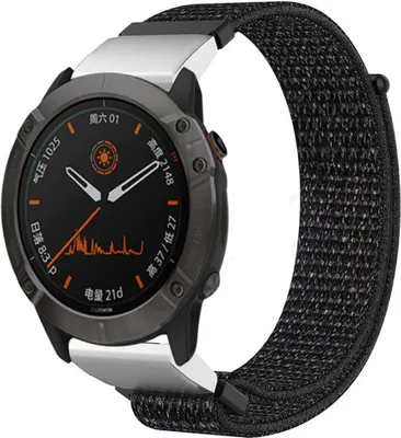 Produktbild von Strap-it® Garmin Fenix 5x / 6x Nylonarmband (Schwarz)