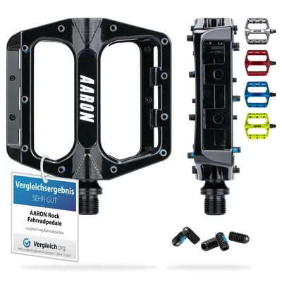 Produktbild von AARON Rock MTB Pedale Schwarz | Mountainbike Fahrradpedale 9/16"