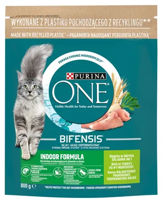 Obrázek produktu pro PURINA One Bifensis Adult Indoor Krůtí maso a celozrnné obiloviny 800 g – suché krmivo pro kočky