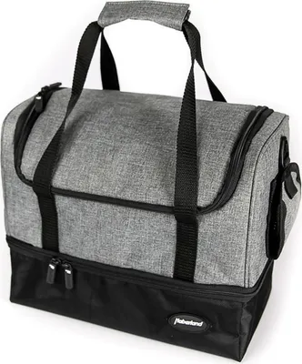 Produktbild von Haberland Gepäckträgertasche Emma, 32 x 26 x 18 cm, 15 Liter, UniKlip, grau/schwarz