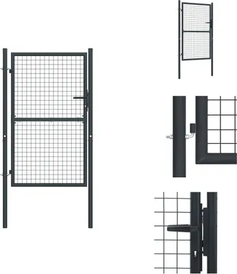 Obrázek produktu pro vidaXL Síťová zahradní brána z pozinkované oceli 100 x 200 cm šedá - Zahradní brány